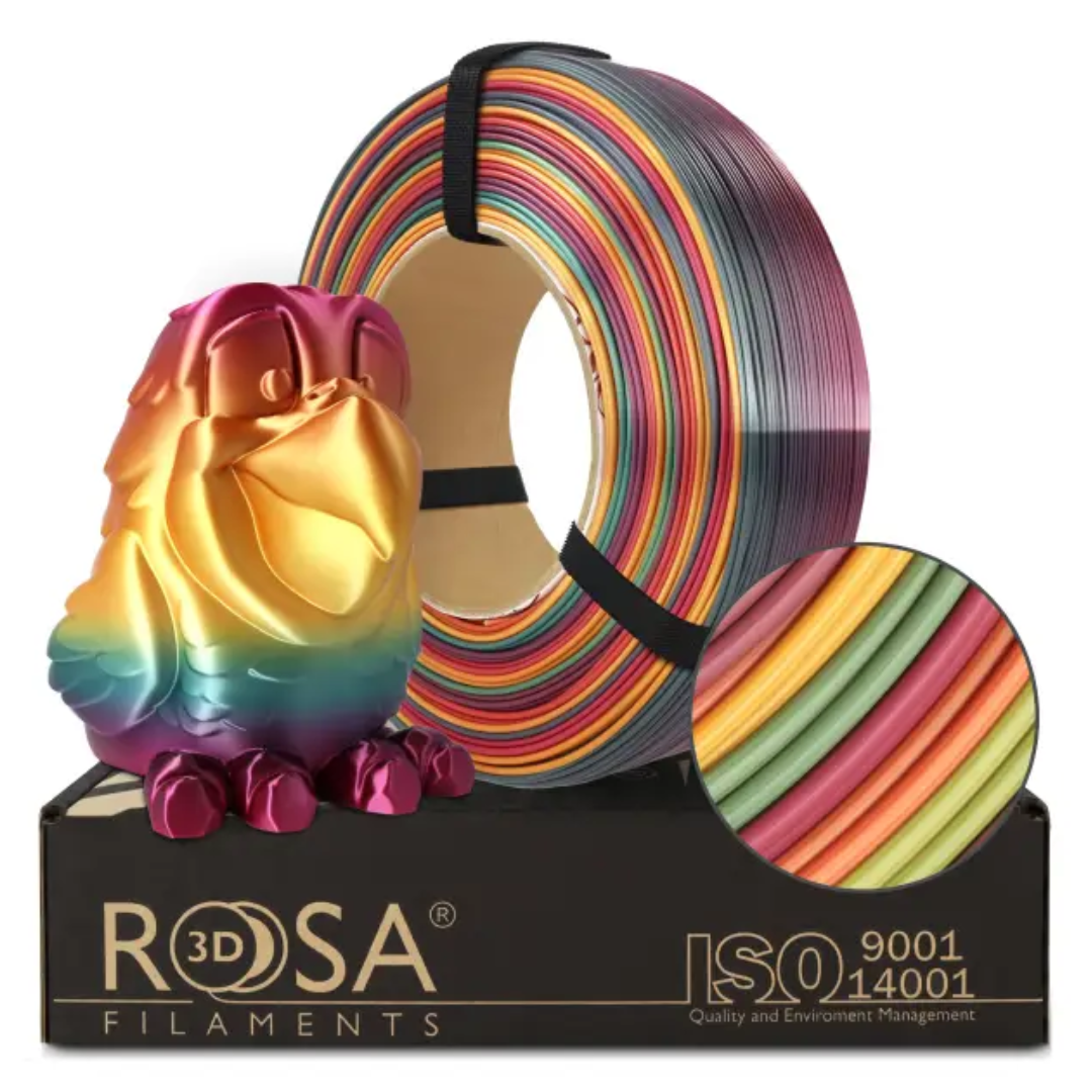 Filament 1.75 mm Rosa 3D ReFill PLA - Rainbow Silk Tropical 1kg