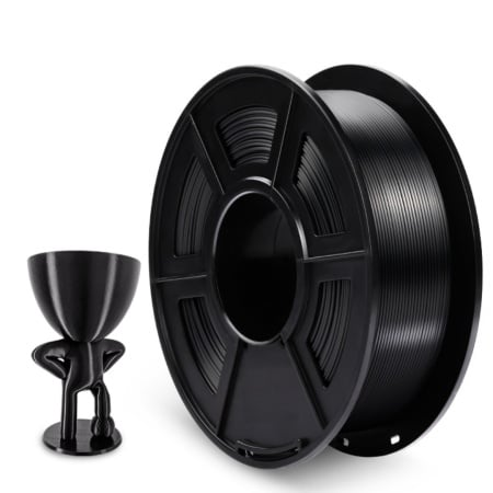 Filament 1.75mm Sunlu PLA+ Silk Black (negru) 1kg