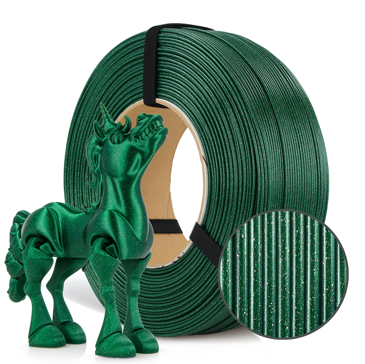 Filament 1.75 mm Rosa 3D ReFill PLA Galaxy Emerald Green (verde) 1kg
