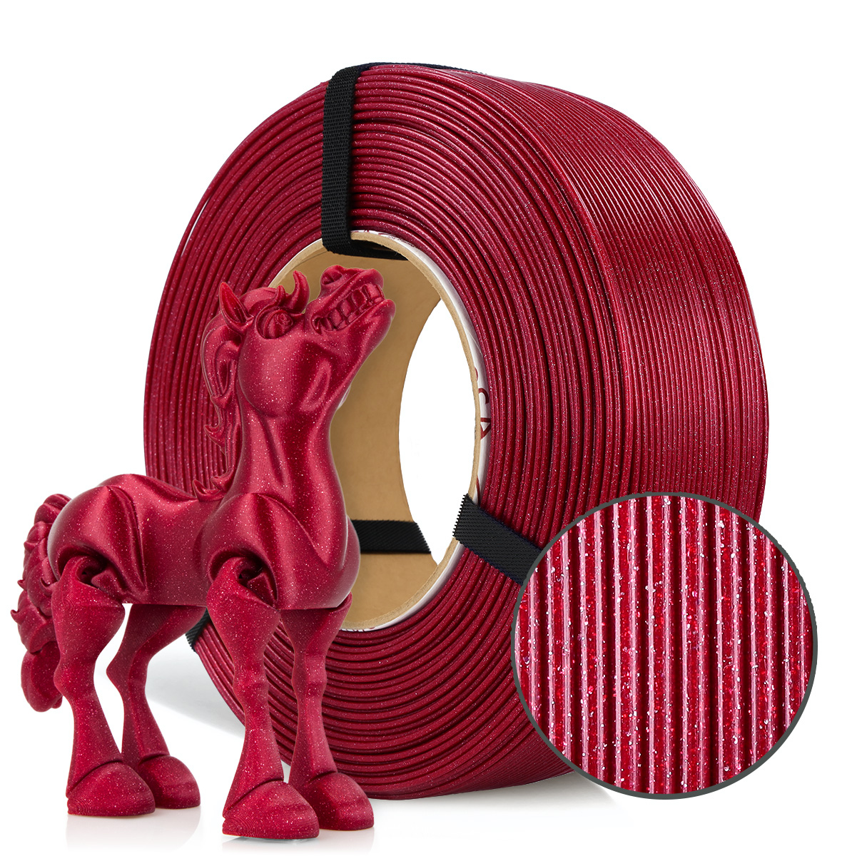 Filament 1.75 mm Rosa 3D ReFill PLA Galaxy Red Wine (rosu) 1kg