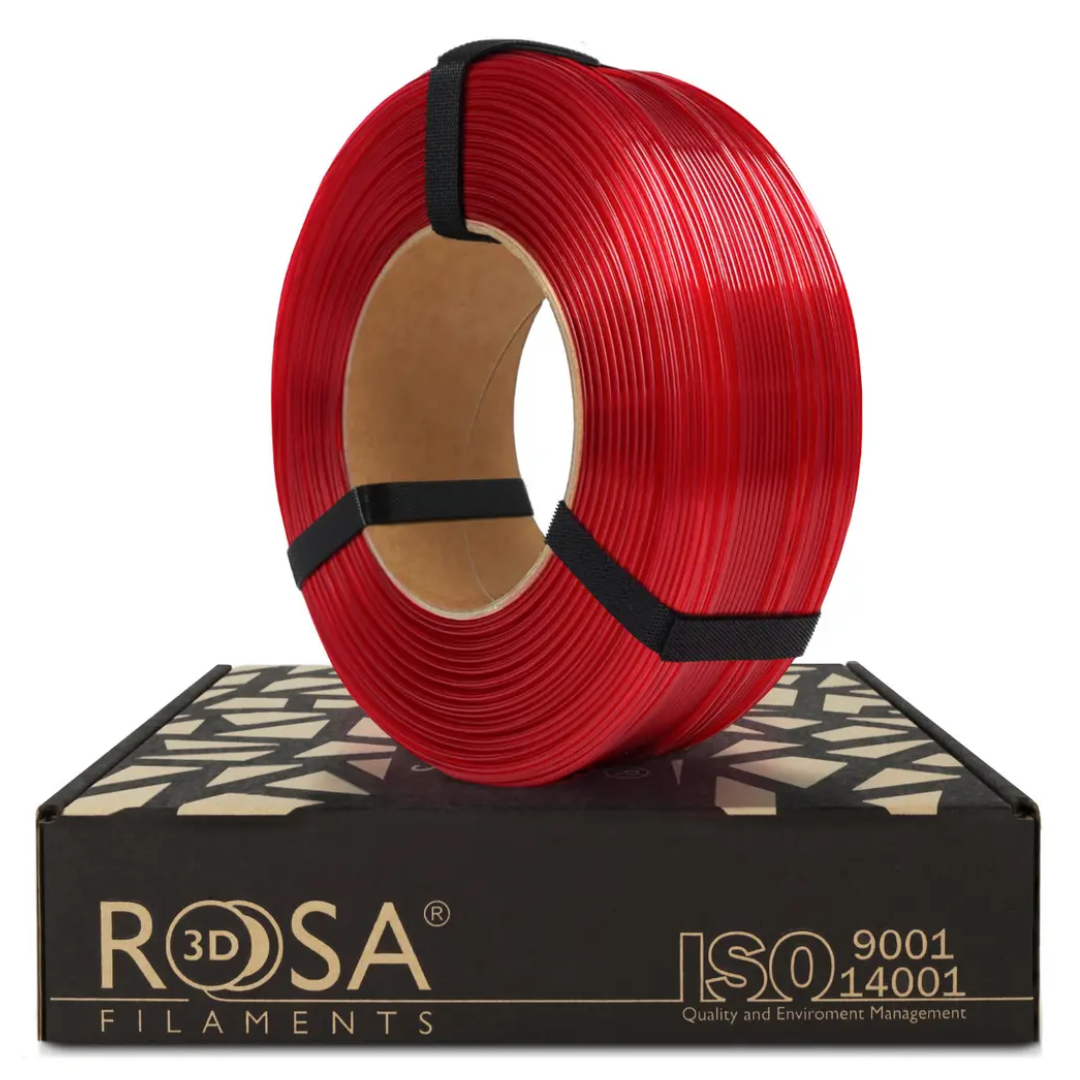 Filament 1.75 mm Rosa 3D ReFill PET-G Standard HS Red Wine Transparent (rosu) 1kg