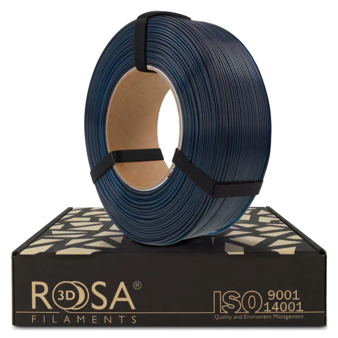 Filament 1.75 mm Rosa 3D ReFill PET-G Standard HS Navy Blue Transparent (albastru) 1kg
