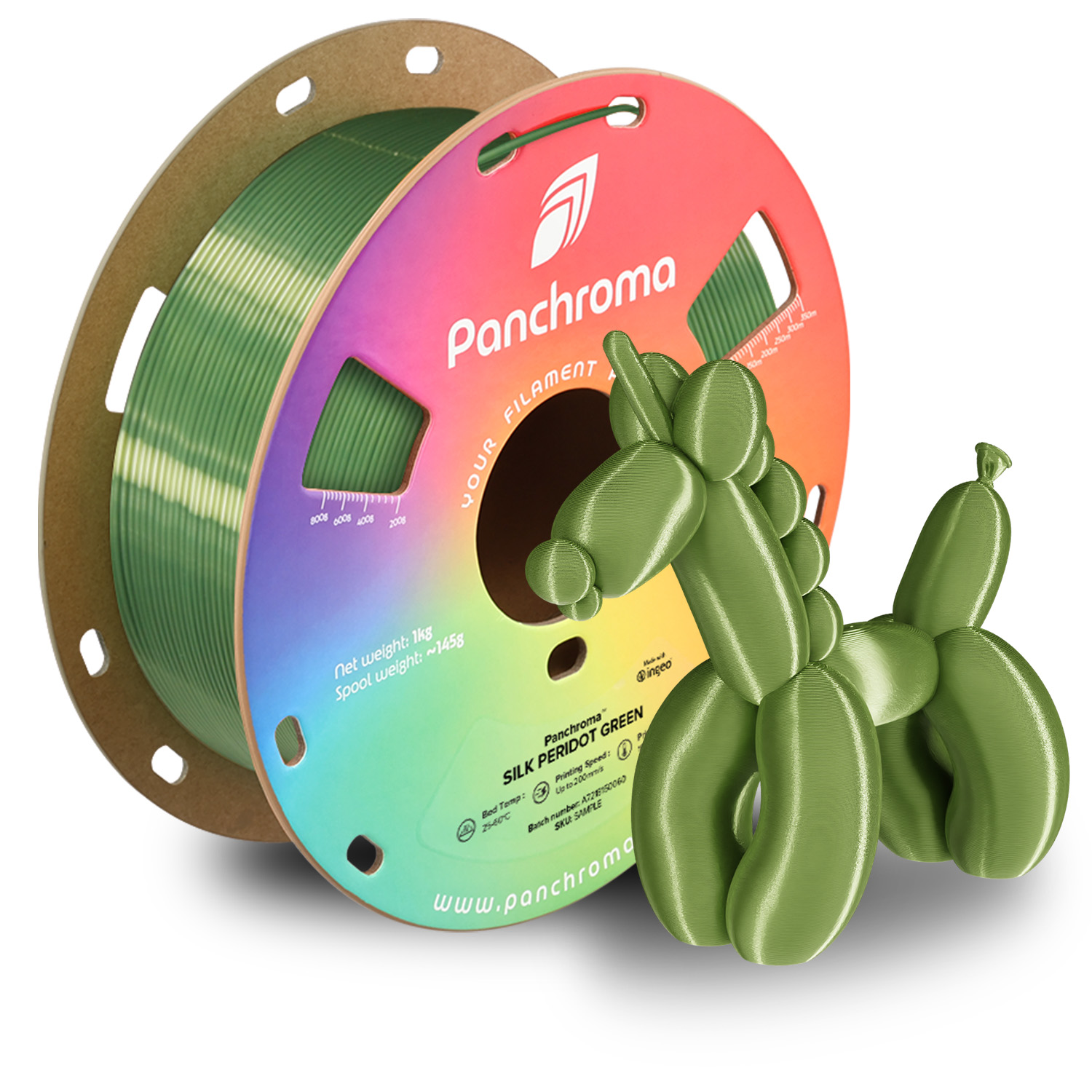 Filament 1.75 mm Polymaker Panchroma PLA Silk Peridot Green (verde) 1kg