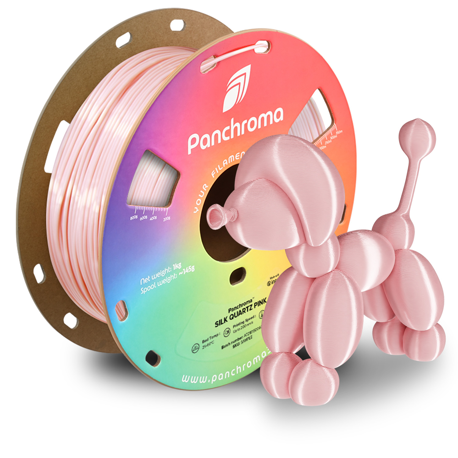 Filament 1.75 mm Polymaker Panchroma PLA Silk Quartz Pink (roz) 1kg