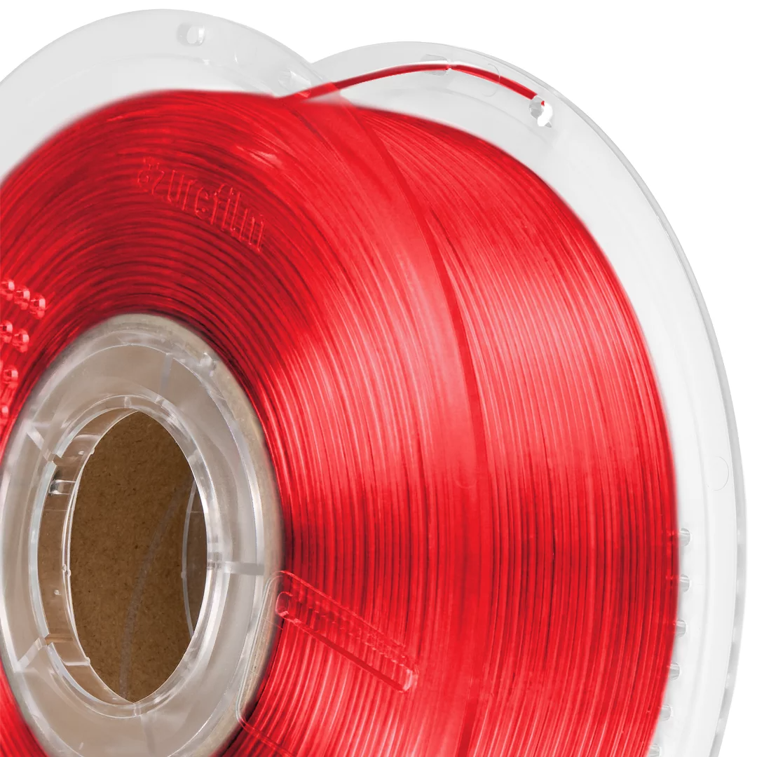 Filament 1.75 mm AzureFilm PETG Hyper Speed Transparent Red (rosu) 1kg