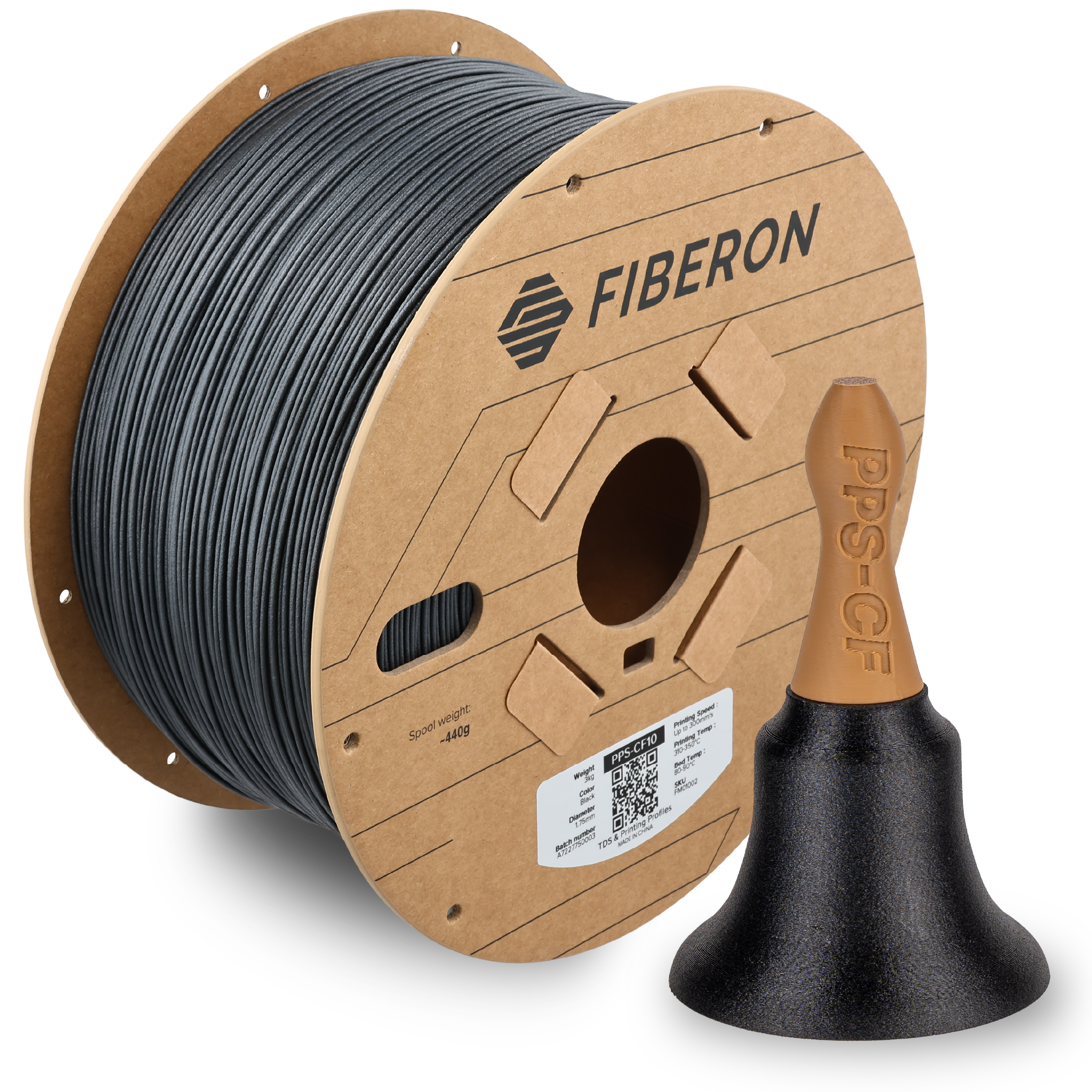 Filament 1.75 mm Polymaker Fiberon PPS-CF10 (negru) 3kg