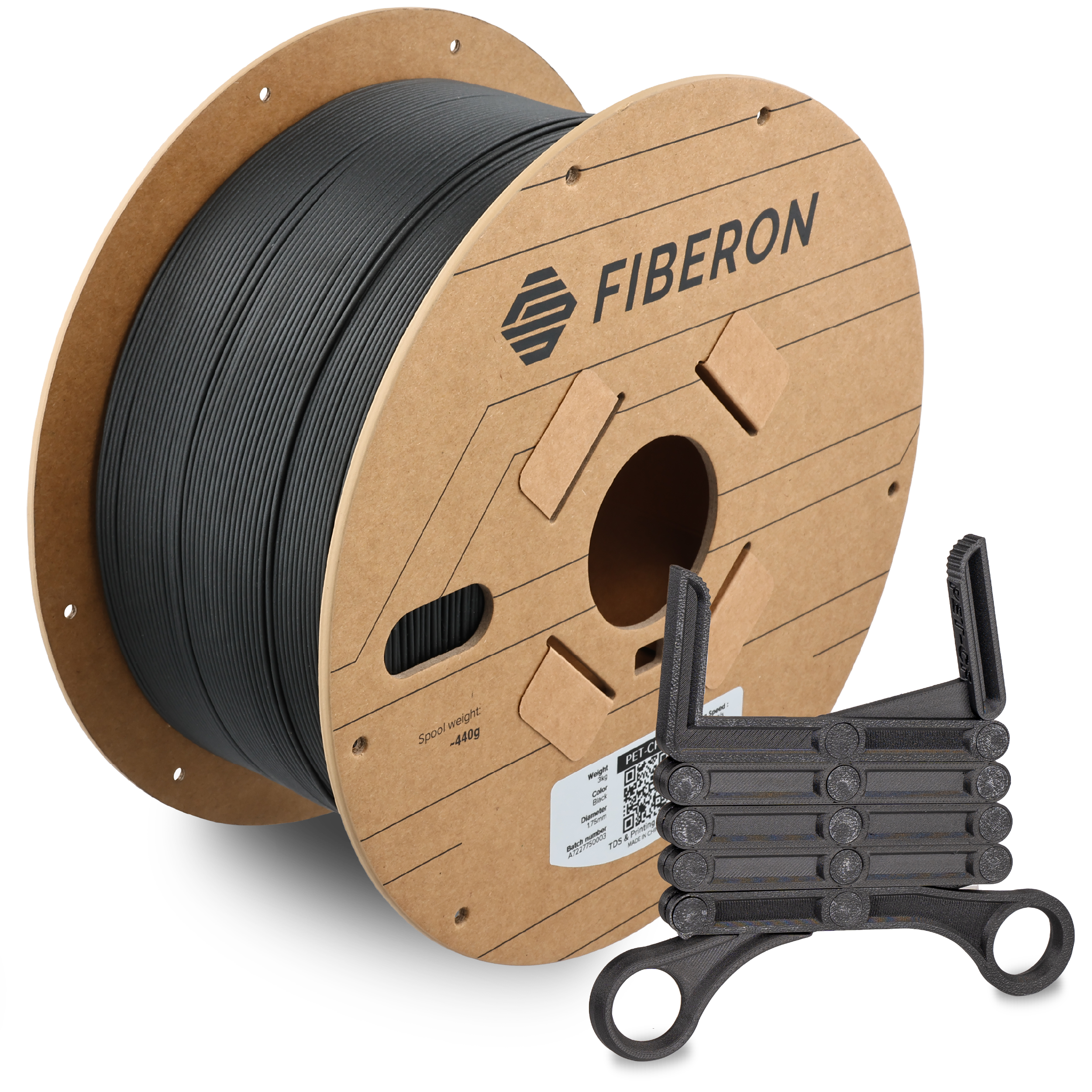 Filament 1.75 mm Polymaker Fiberon PET-CF17 Black (negru) 3kg