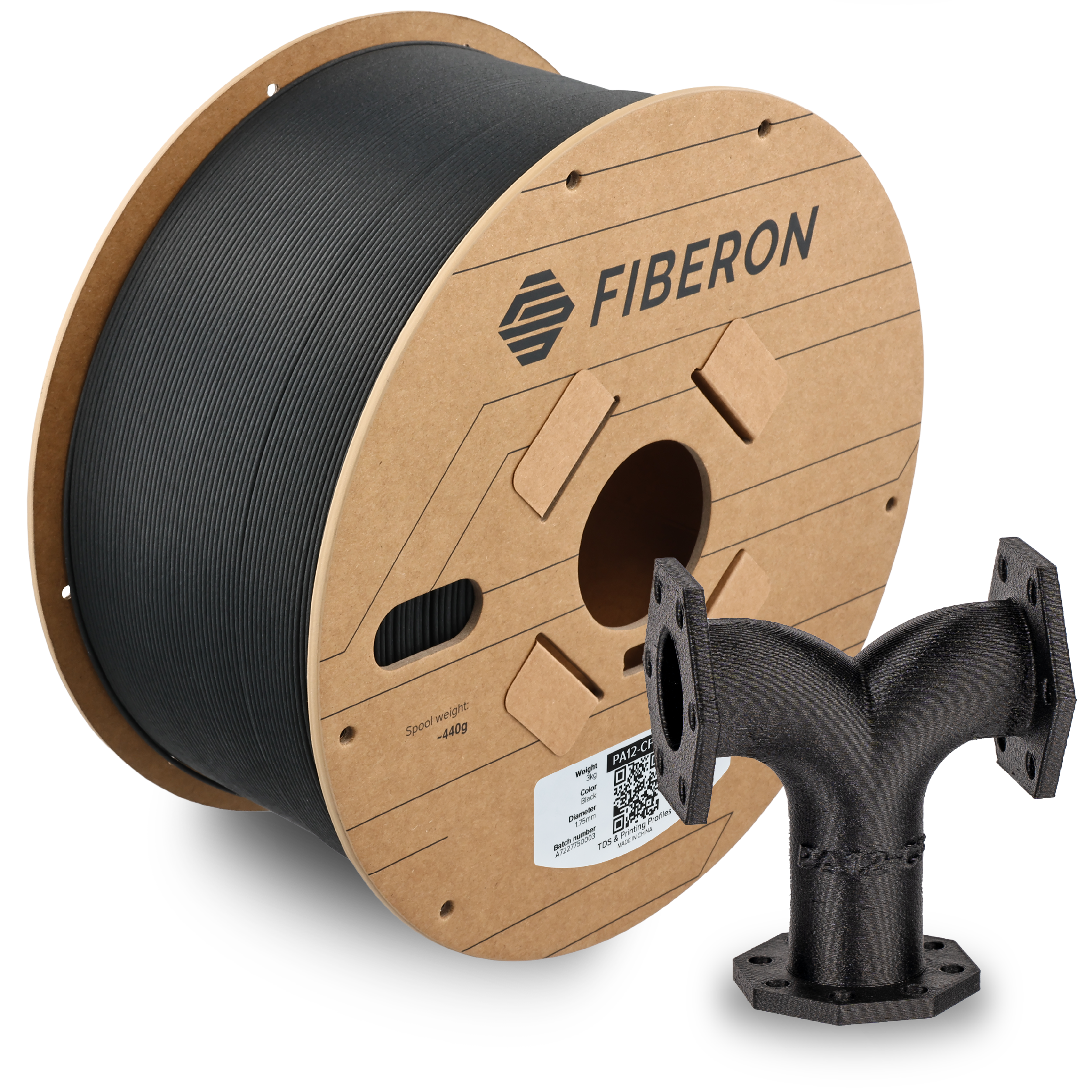 Filament 1.75 mm Polymaker Fiberon PA12-CF10 Black (negru) 3 kg