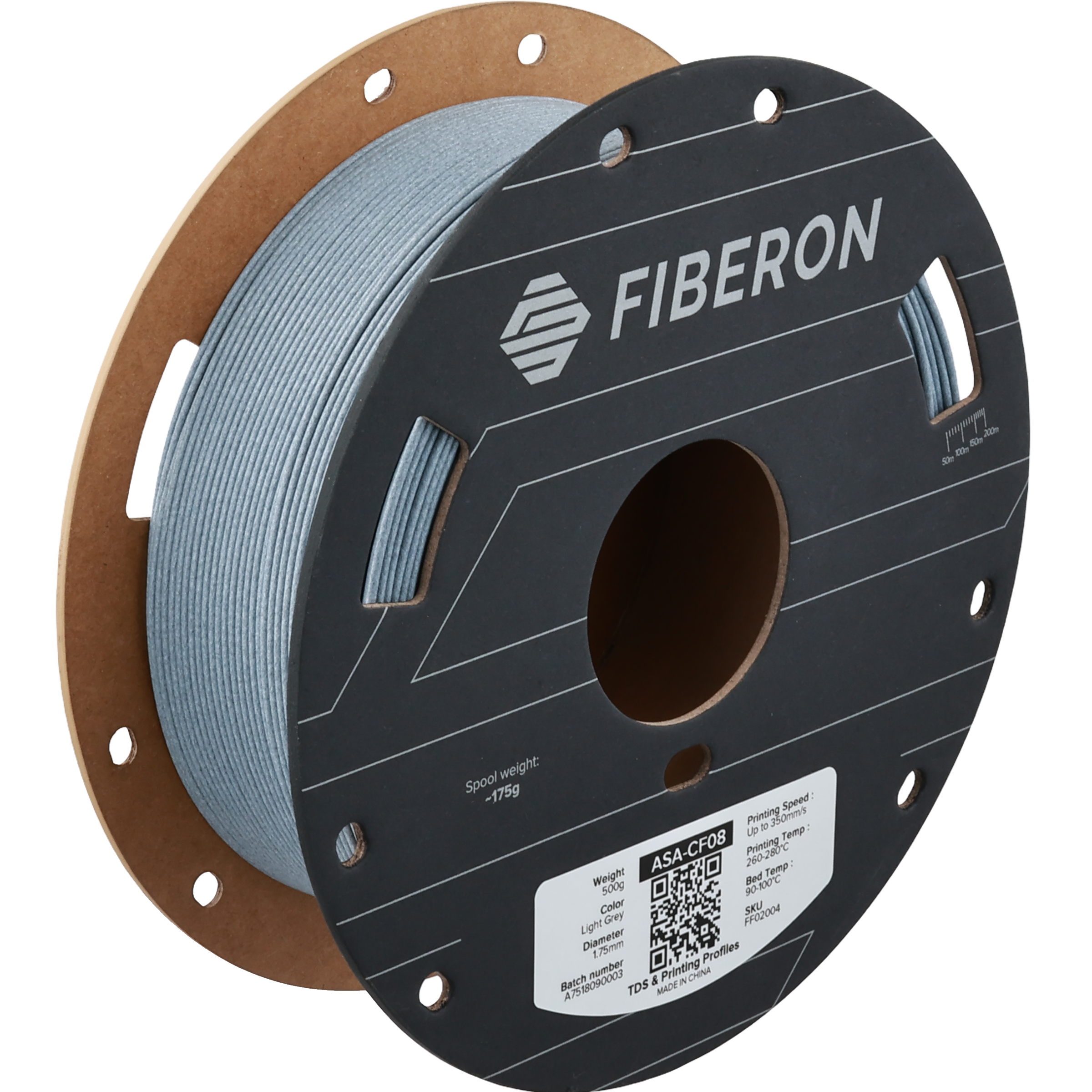 Filament 1.75 mm Polymaker Fiberon ASA-CF08 Light Grey (gri) 500g
