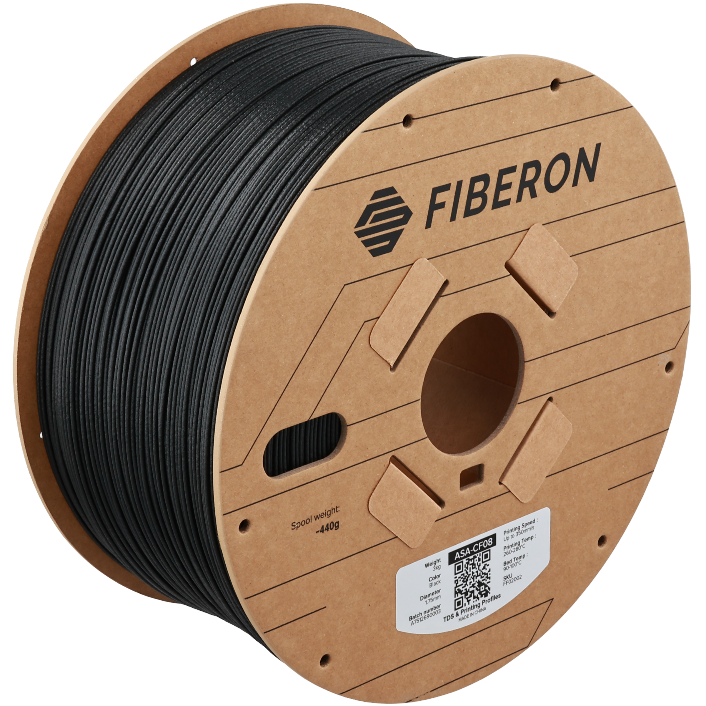Filament 1.75 mm Polymaker Fiberon ASA-CF08 Black (negru) 3kg