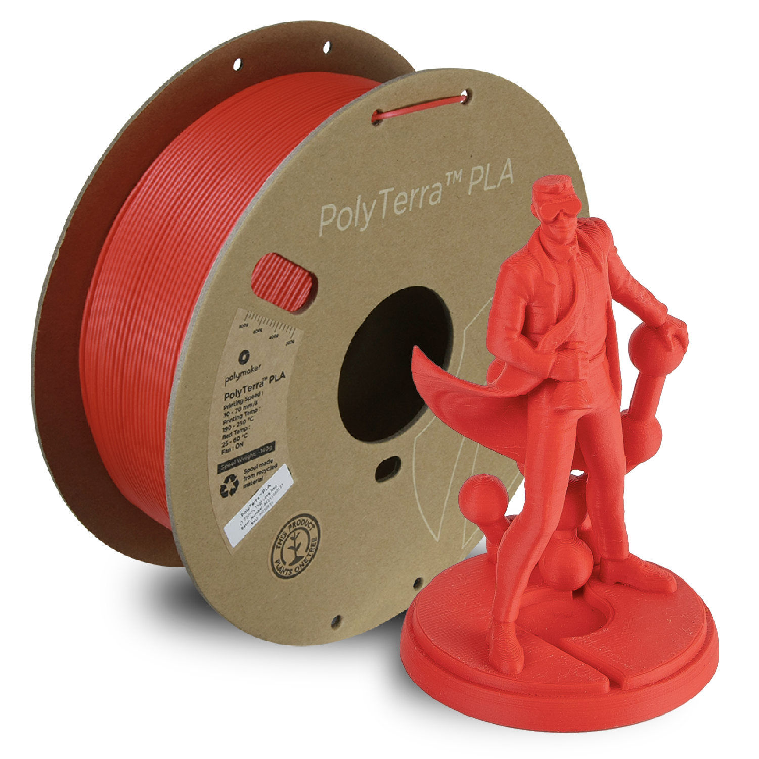 Filament 2.85 mm Polymaker PolyTerra PLA Lava Red 1kg