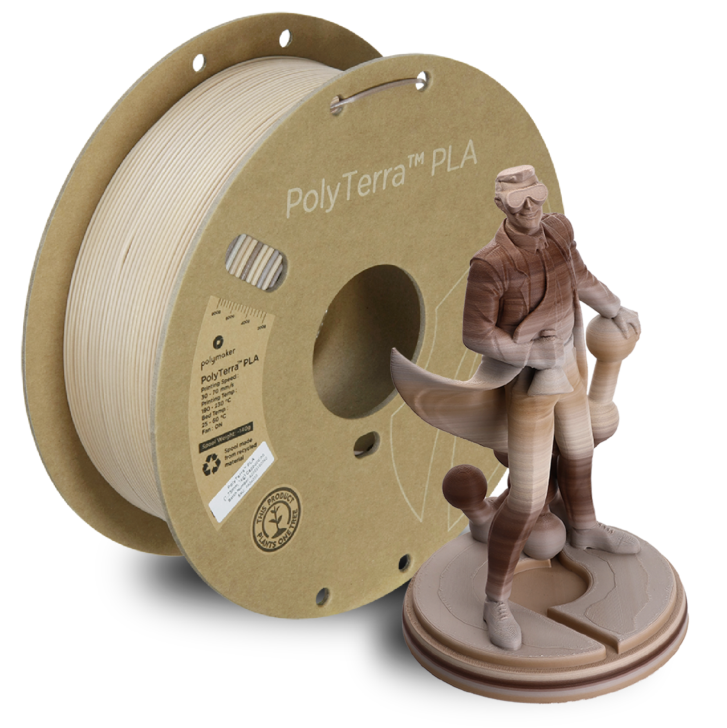 Filament 1.75mm Polymaker PolyTerra PLA Gradient Cappuccino 1kg