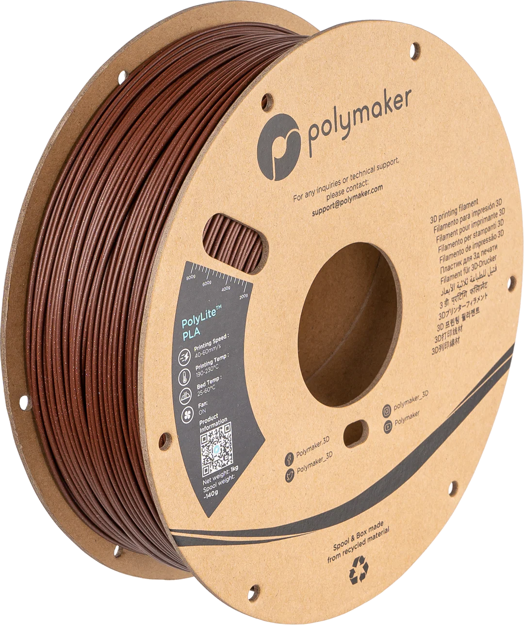 Filament 1.75 mm Polymaker PolyLite PLA Galaxy Dark Red 1kg