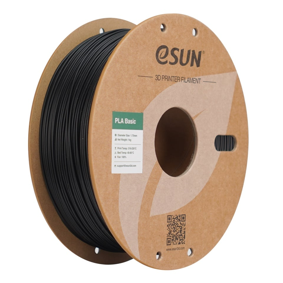 Filament 1.75mm eSun PLA Basic Black (negru) 1kg