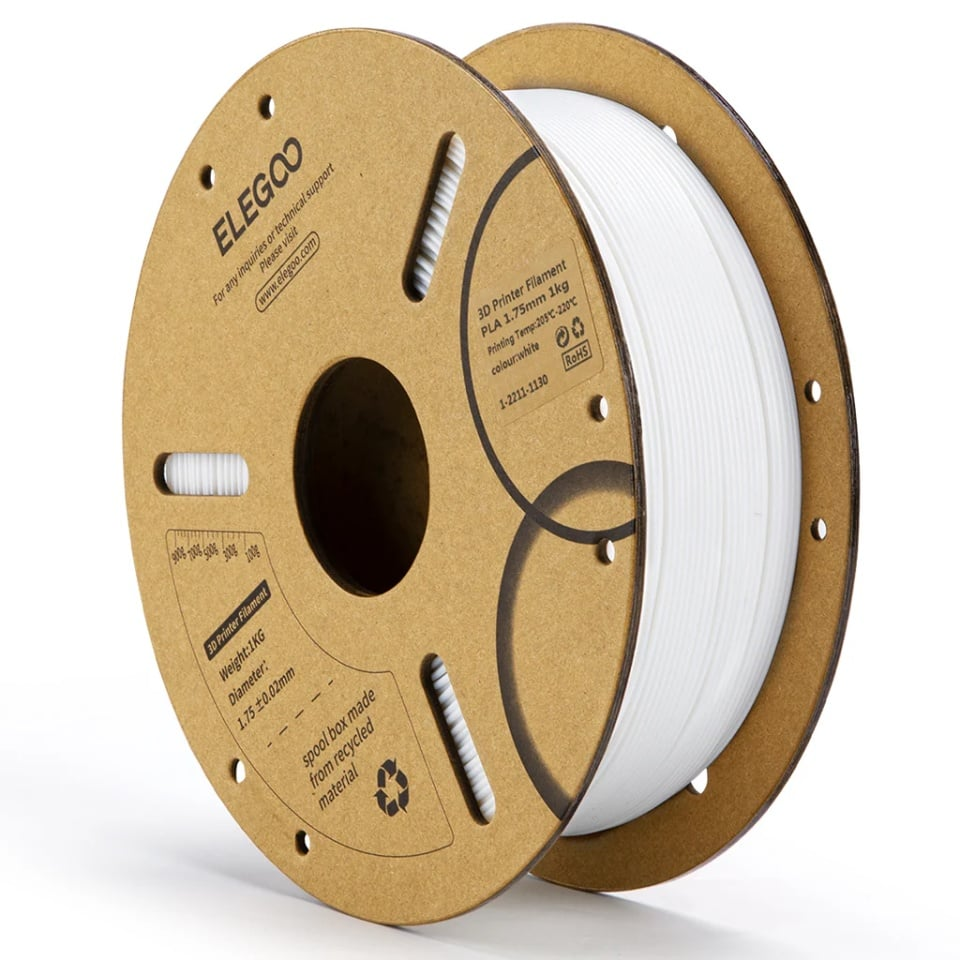 Filament 1.75mm Elegoo PLA White (alb) 1kg