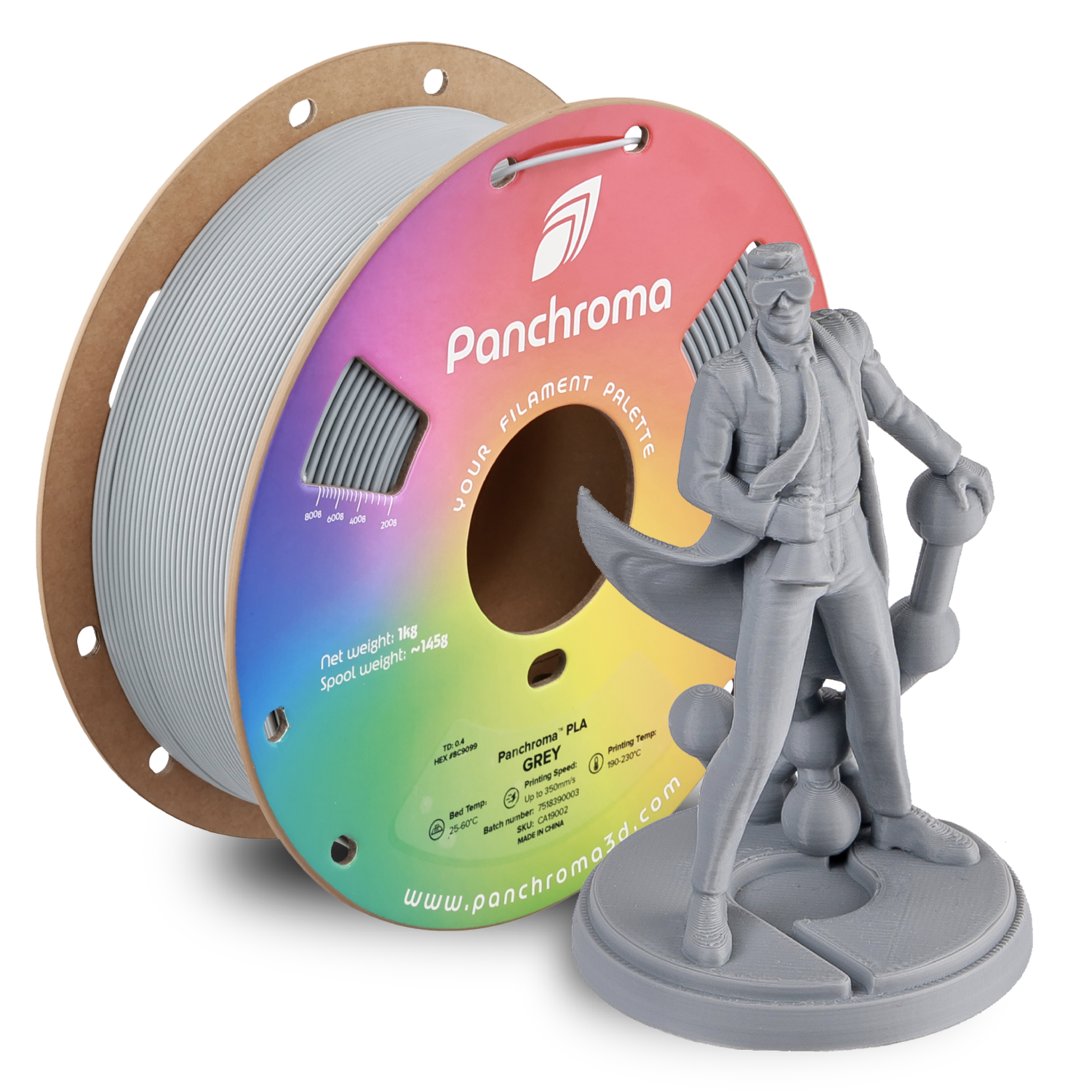 Filament 1.75 mm Polymaker Panchroma Basic PLA Grey (gri) 1kg