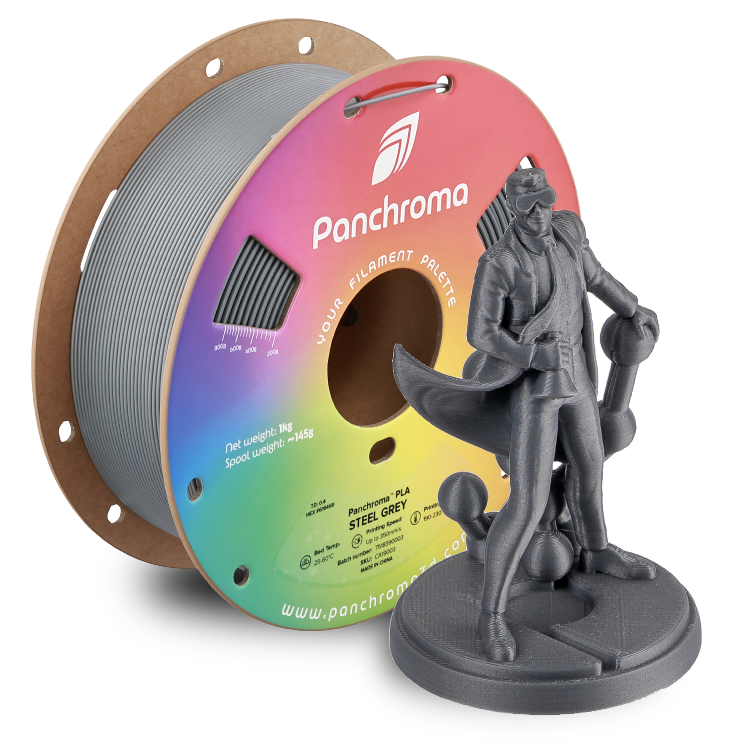 Filament 1.75 mm Polymaker Panchroma Basic PLA Steel Grey (gri) 1kg
