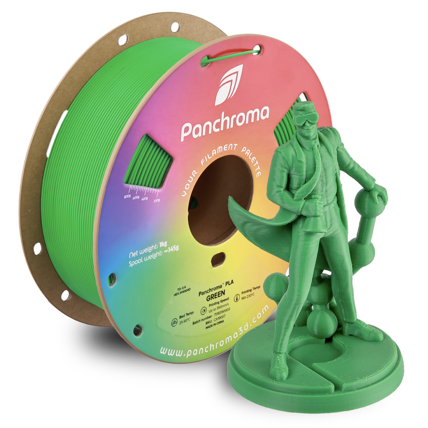 Filament 1.75 mm Polymaker Panchroma Basic PLA Green (verde) 1kg