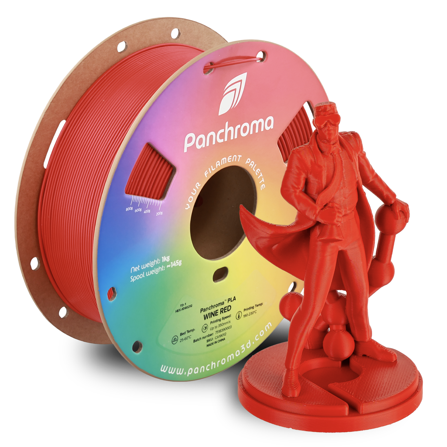 Filament 1.75 mm Polymaker Panchroma Basic PLA Wine Red (rosu) 1kg