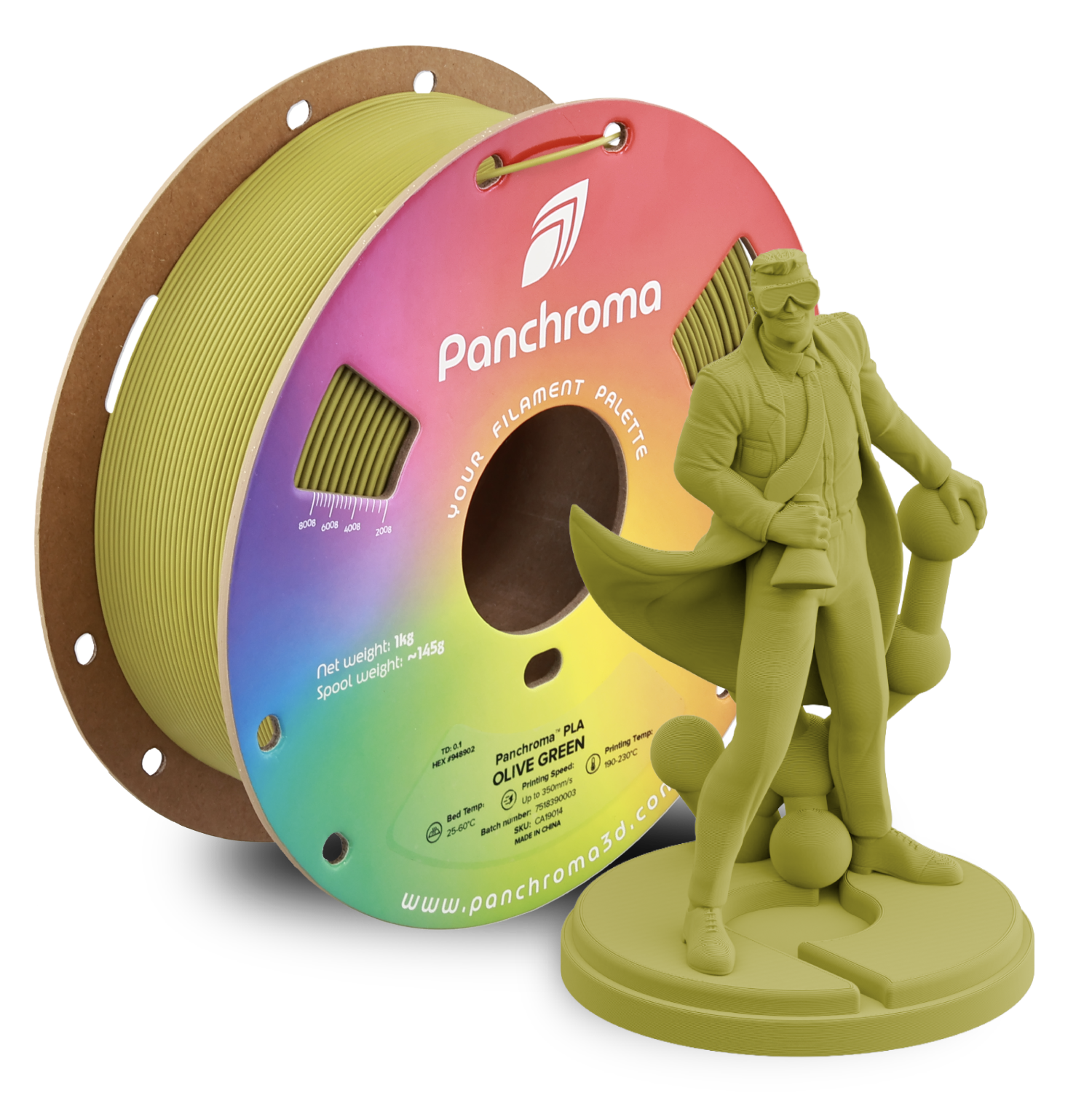 Filament 1.75 mm Polymaker Panchroma Basic PLA Olive Green (verde) 1kg