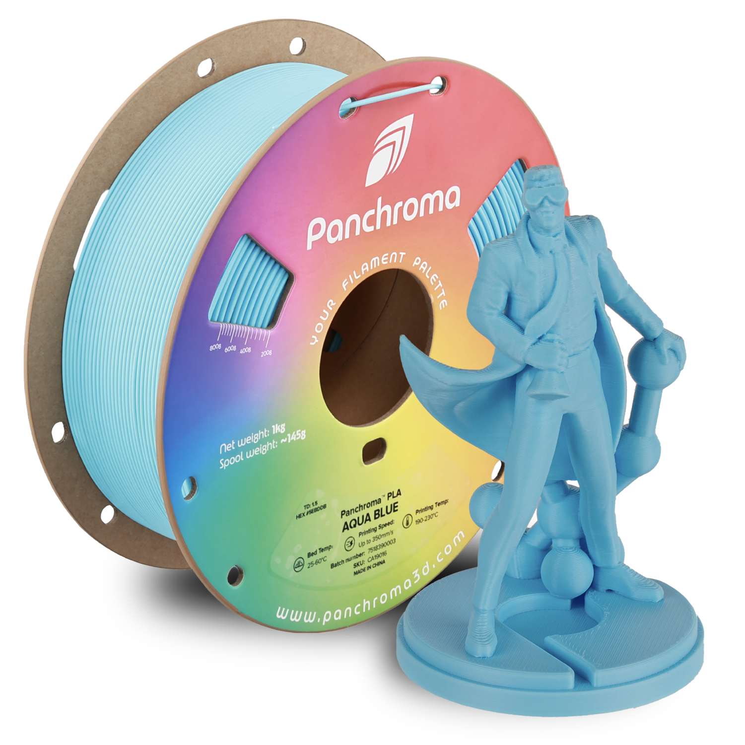 Filament 1.75 mm Polymaker Panchroma Basic PLA Aqua Blue (albastru) 1kg