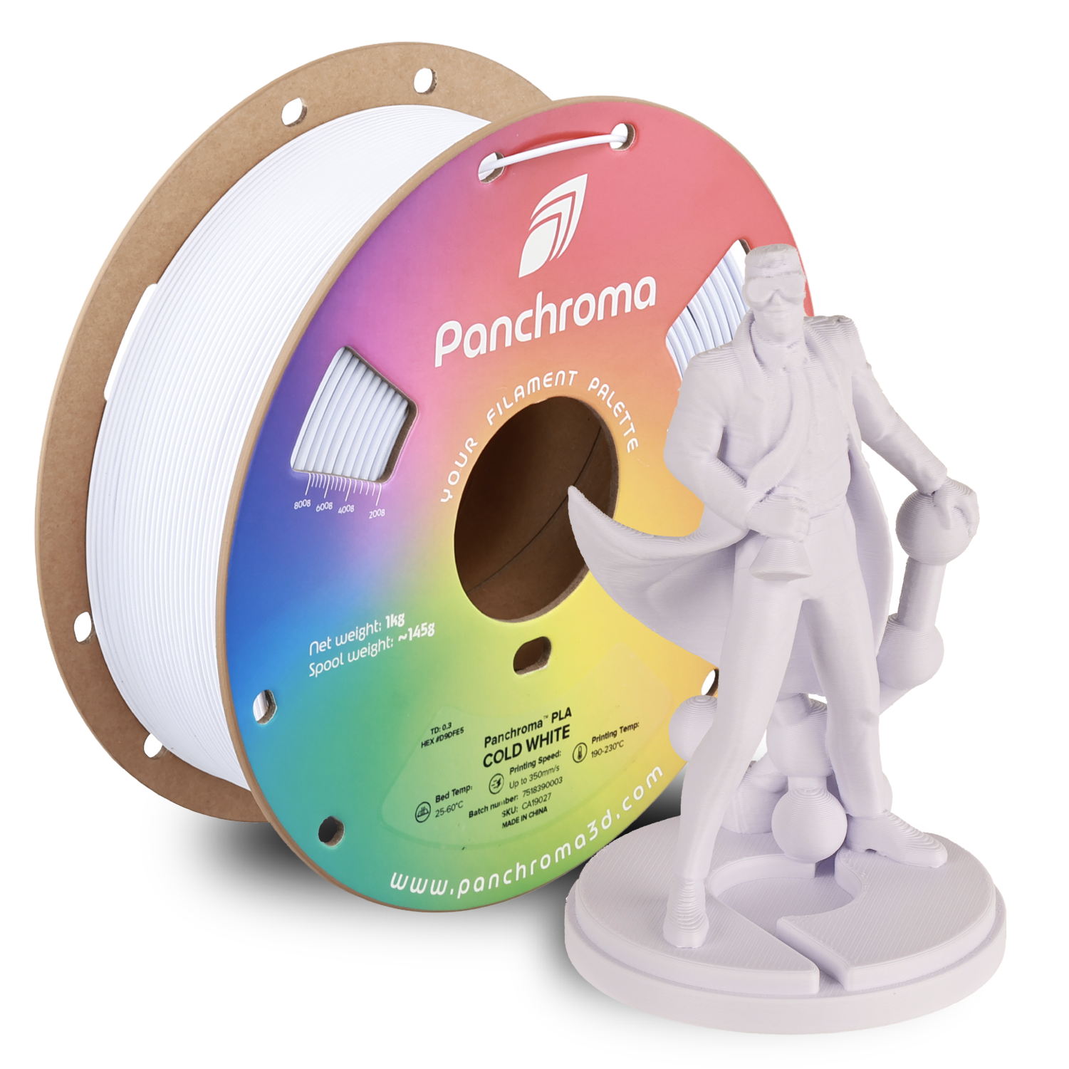 Filament 1.75 mm Polymaker Panchroma Basic PLA Cold White (alb) 1kg