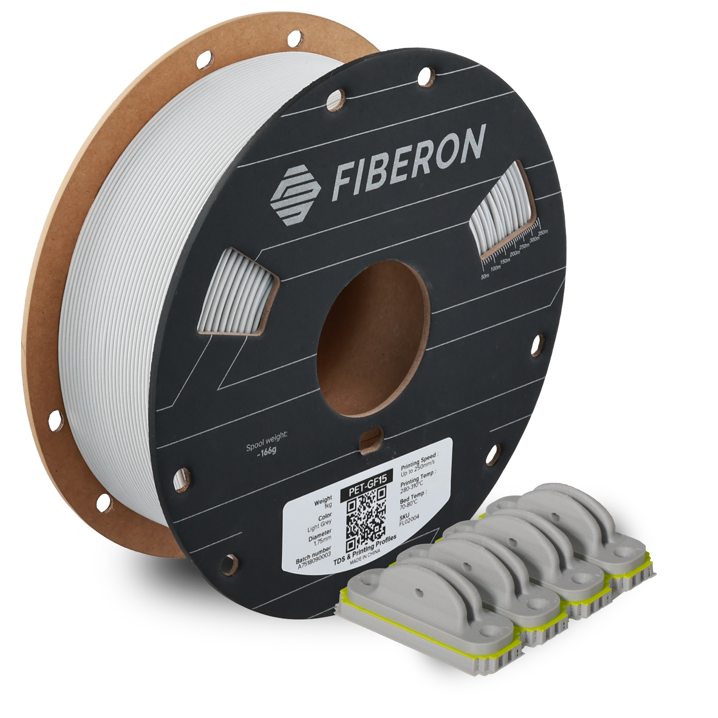 Filament 1.75 mm Polymaker Fiberon PET-GF15 Light Grey (gri) 1kg