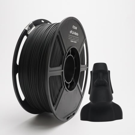 Filament 1.75mm eSun ePLA-Matte Deep Black (negru) 1kg
