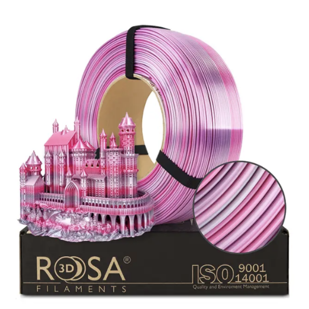 Filament 1.75 mm Rosa 3D ReFill PLA - Multicolor Silk Flower 1kg