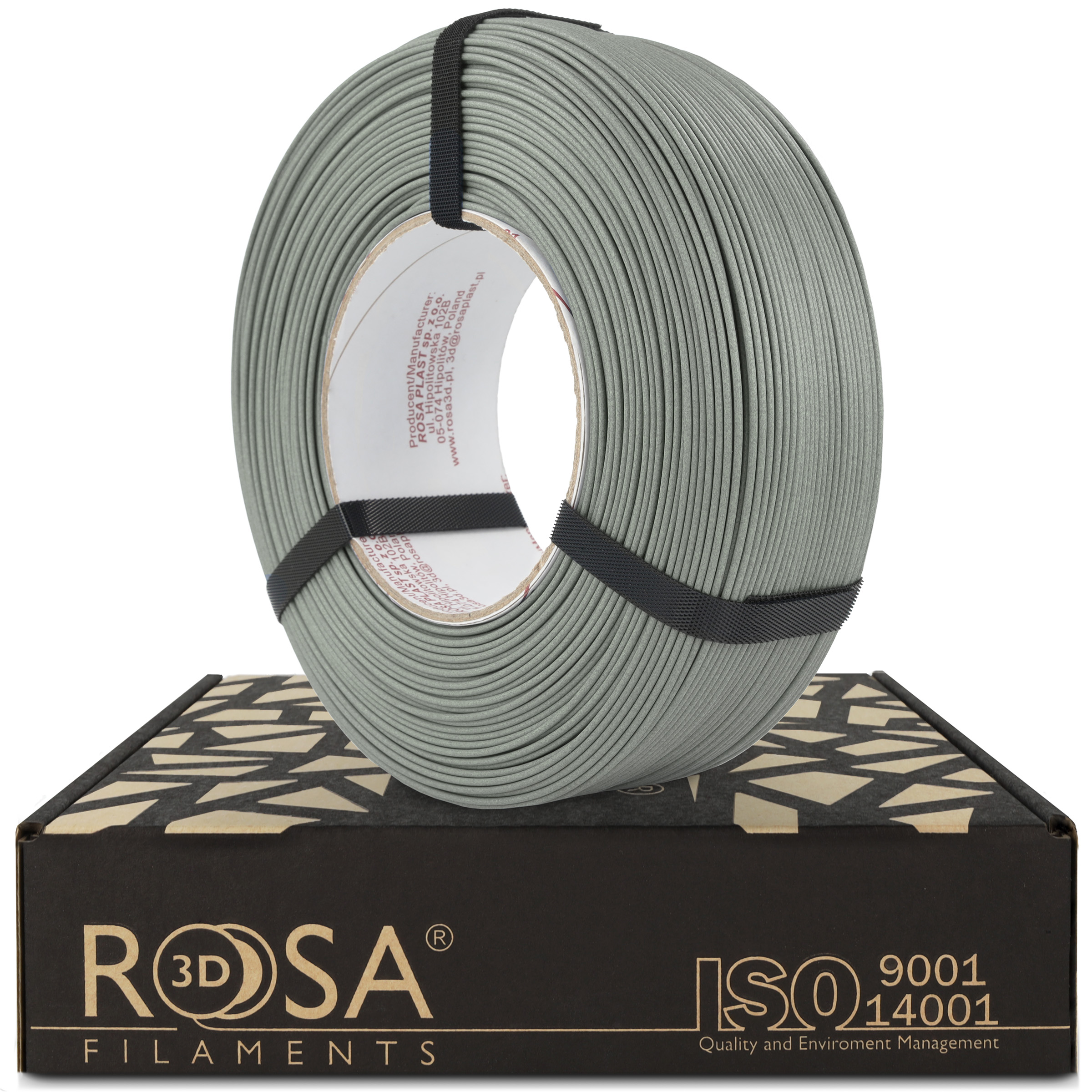 Filament 1.75 mm Rosa 3D ReFill PLA-CF Matt Stone Warm Gray (gri-verde) 1kg