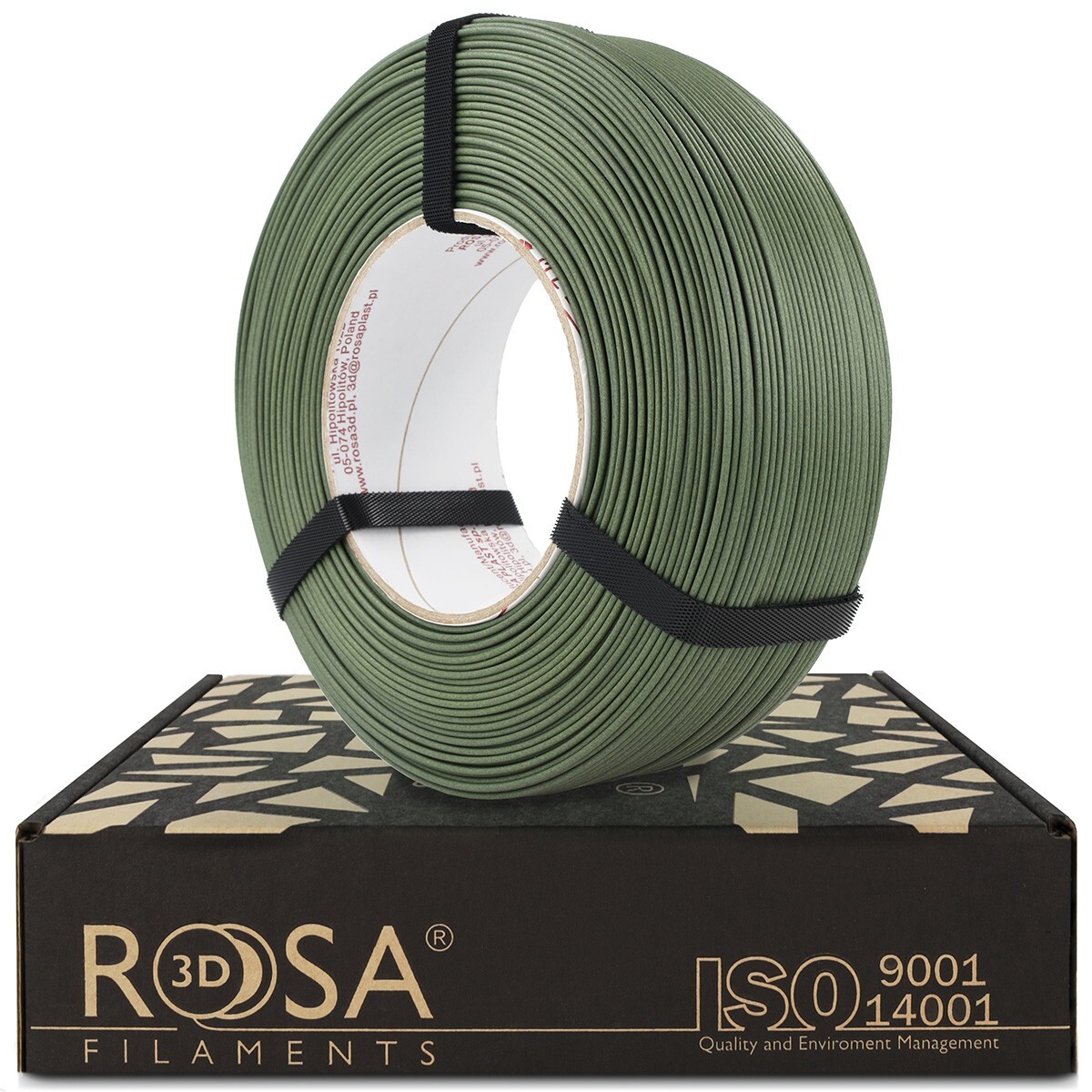Filament 1.75 mm Rosa 3D ReFill PLA-CF Matt Olive Green (verde) 1kg