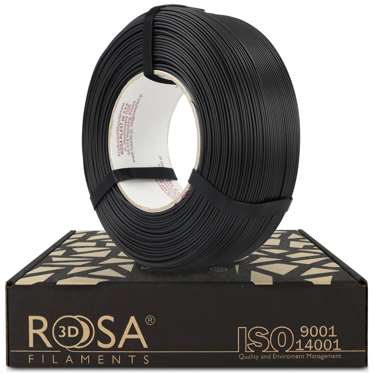 Filament 1.75 mm Rosa 3D ReFill PLA-CF Matt Carbon Black (negru) 1kg