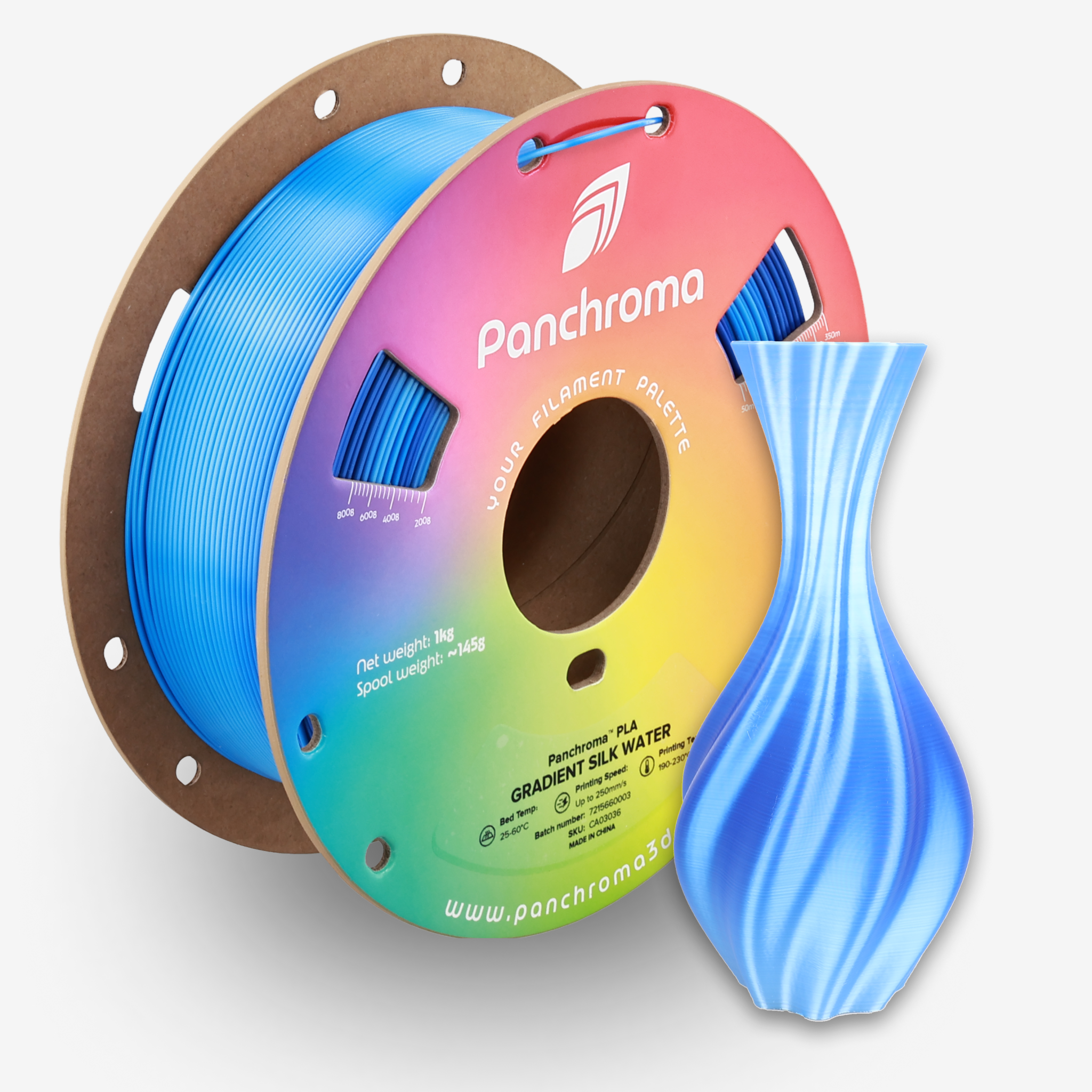 Filament 1.75 mm Polymaker Panchroma PLA Silk Gradient Water (multicolor) 1kg
