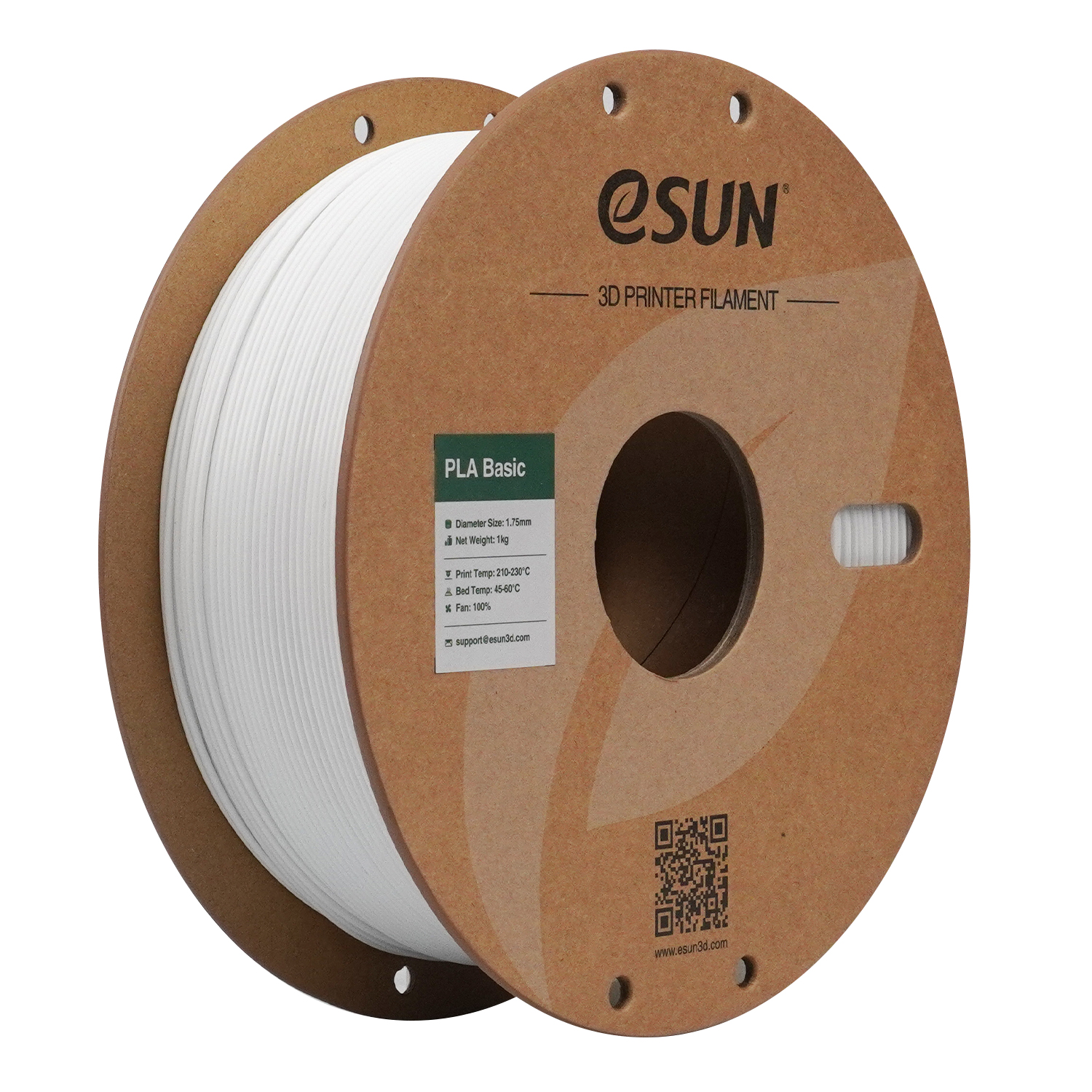 Filament 1.75mm eSun PLA Basic White (alb) 1kg