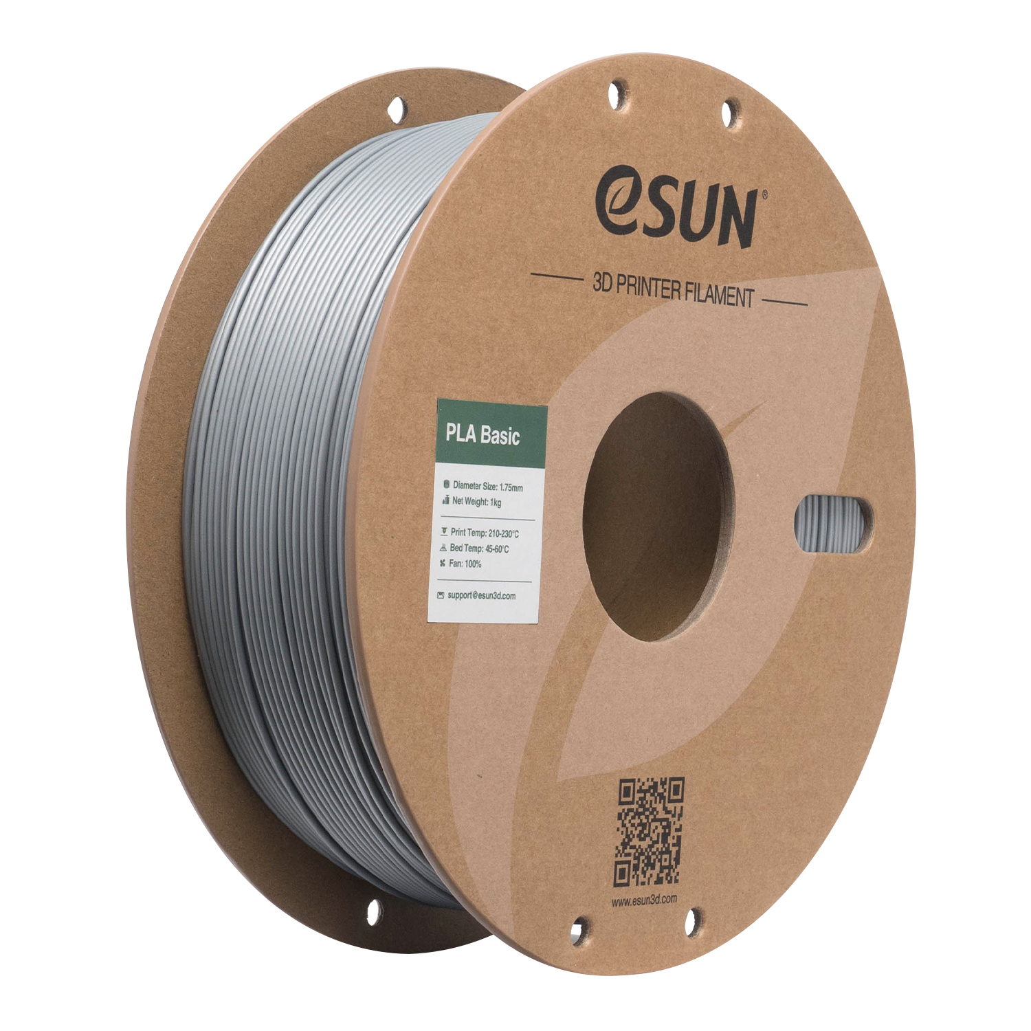 Filament 1.75mm eSun PLA Basic Silver (argintiu) 1kg
