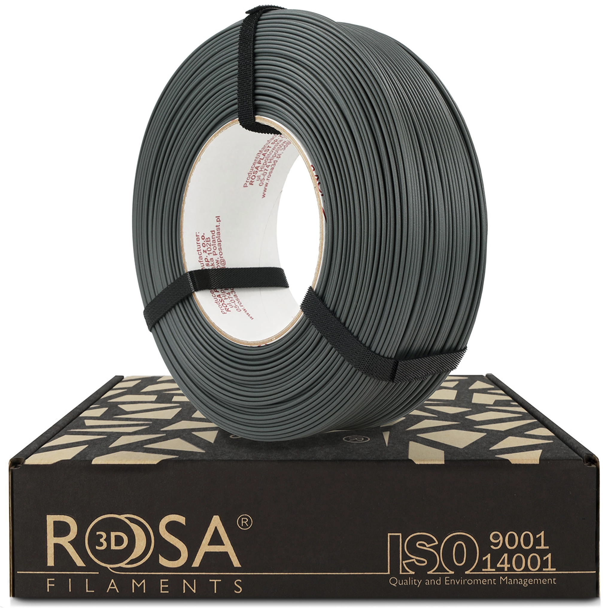Filament 1.75 mm Rosa 3D ReFill PLA-CF Matt Lava Grey (gri) 1kg