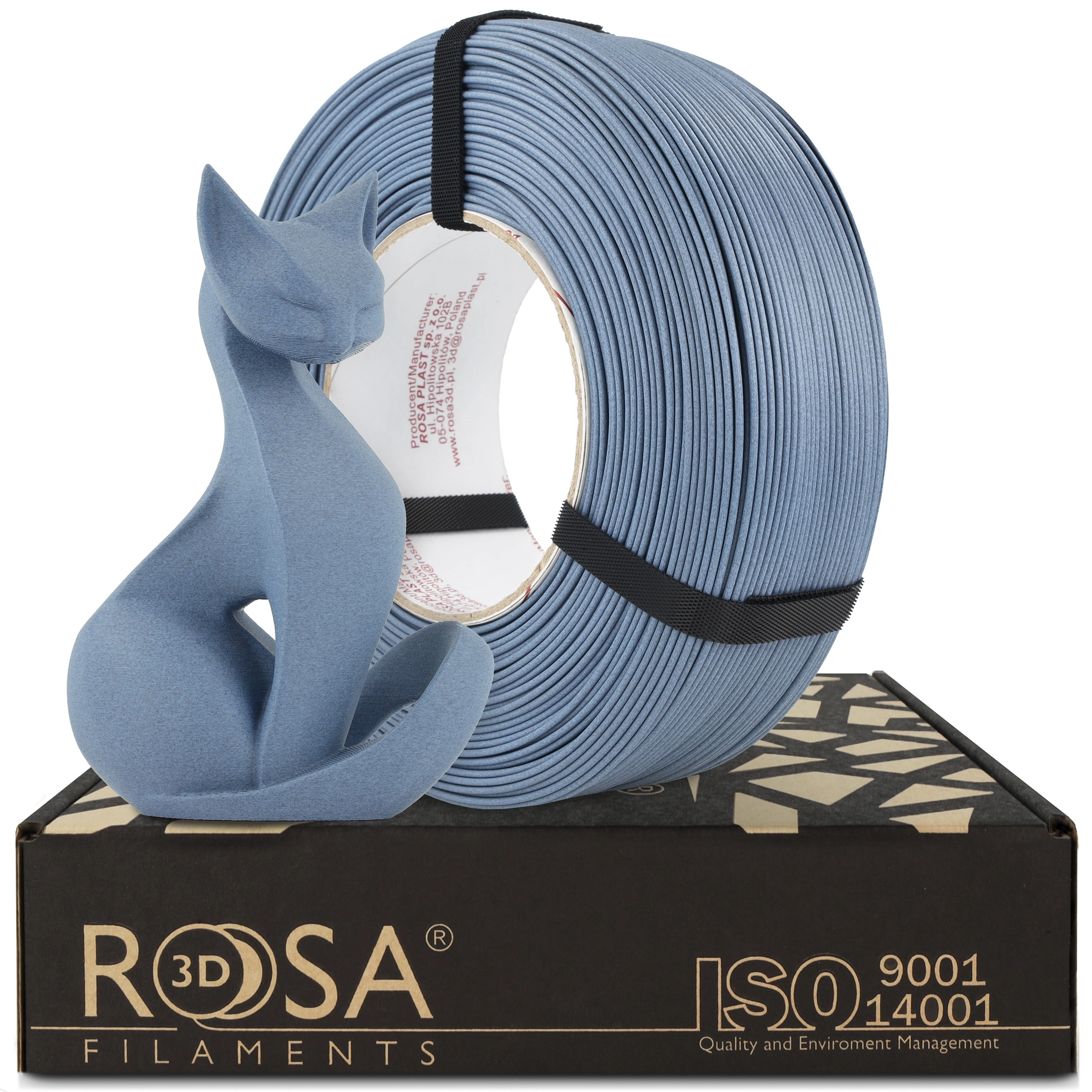 Filament 1.75 mm Rosa 3D ReFill PLA-CF Matt Blue Jeans (albastru) 1kg