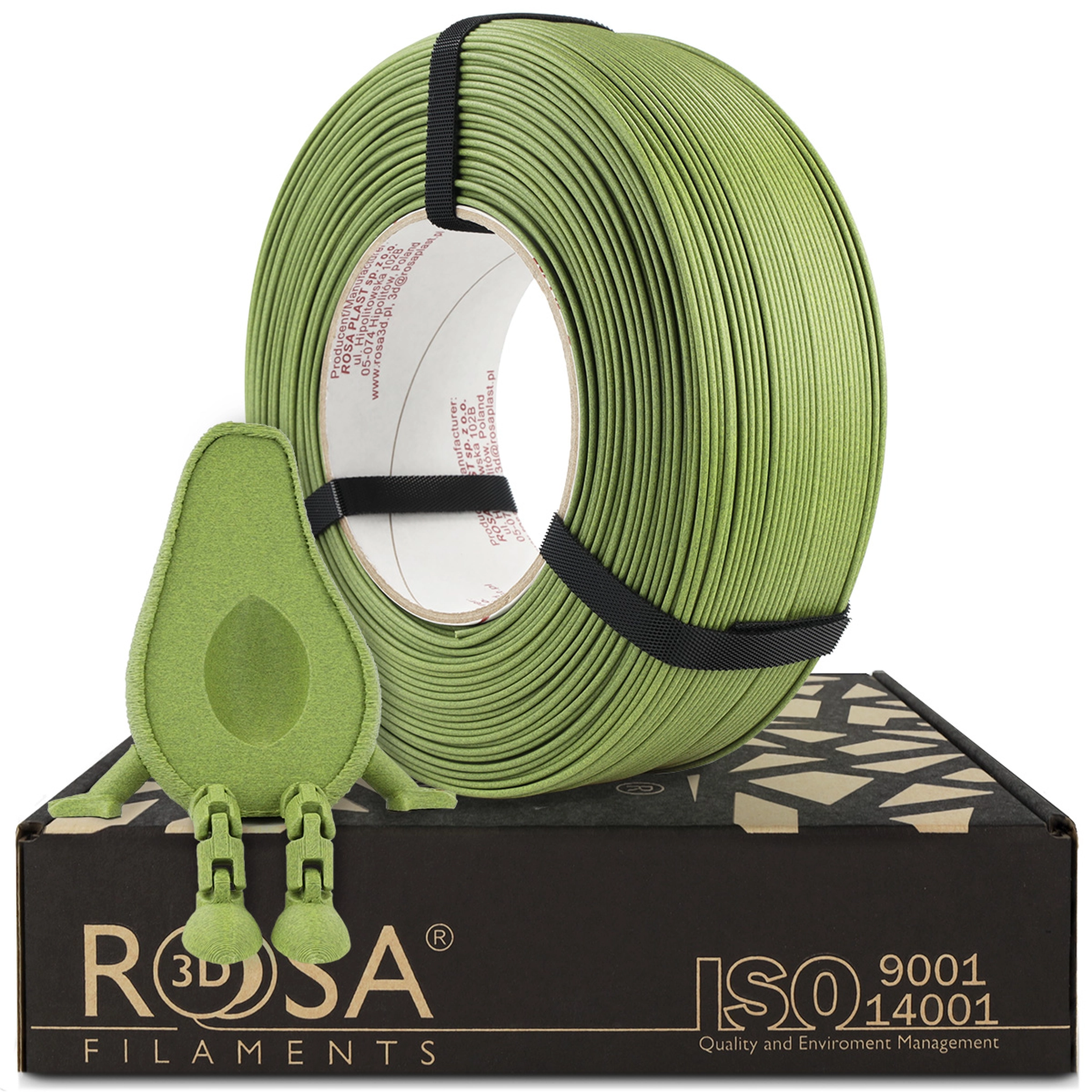 Filament 1.75 mm Rosa 3D ReFill PLA-CF Matt Avocado Guacamole (verde) 1kg