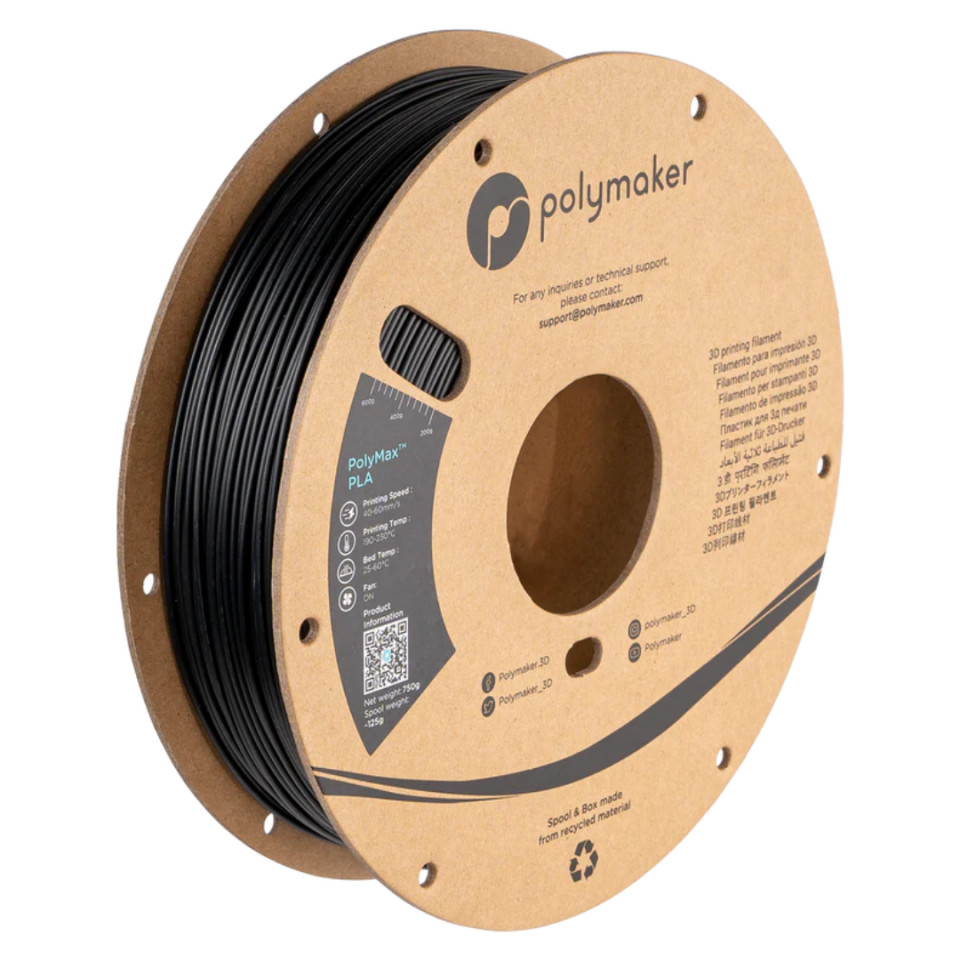Filament PolyMax Tough PLA Black Polymaker Filamente3D