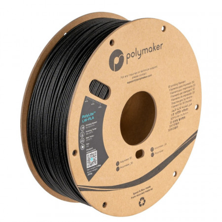 Filament 1.75 mm PolyLite LW-PLA Black (negru) 800g