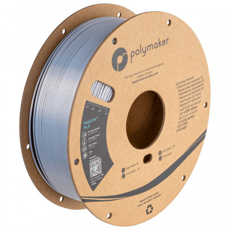 Filament 1.75 mm Polymaker PolyLite PLA Silk Silver (argintiu)1kg