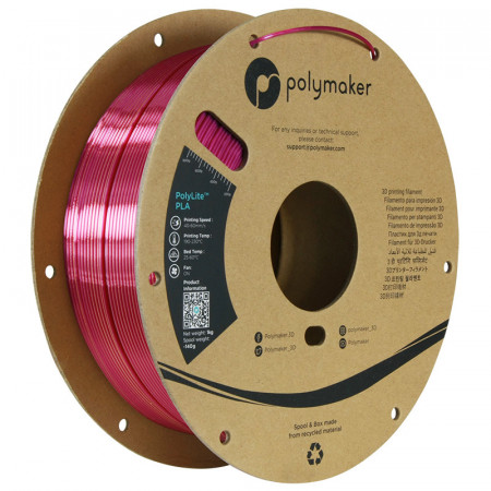 Filament 1.75 mm Polymaker PolyLite Dual Silk PLA Banquet Gold-Magenta (auriu-magenta) 1kg