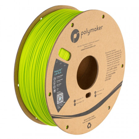 Filament 1.75 mm PolyLite LW-PLA Bright Green (verde) 800g