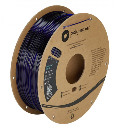 Filament PolyLite PETG Translucent Blue (albastru transparent) 1kg