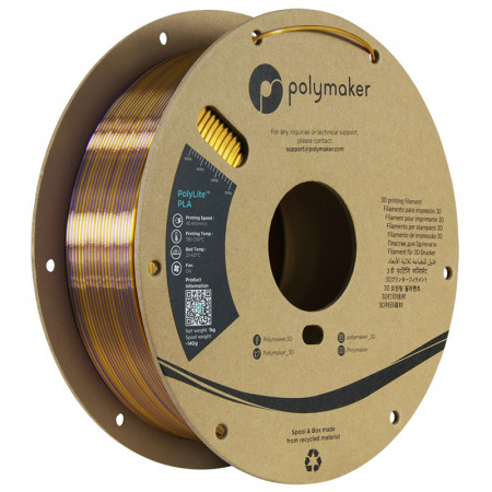 Filament 1.75 mm Polymaker PolyLite Dual Silk PLA Sovereign Gold-Purple (auriu-violet) 1kg