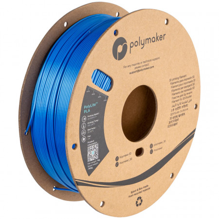 Filament 1.75 mm Polymaker PolyLite PLA Silk Blue (albastru)1kg