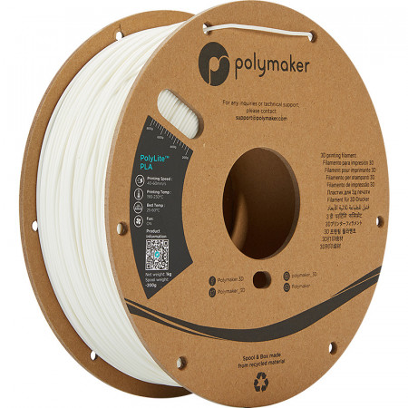 Filament Polymaker PolyLite PLA White (alb)1kg