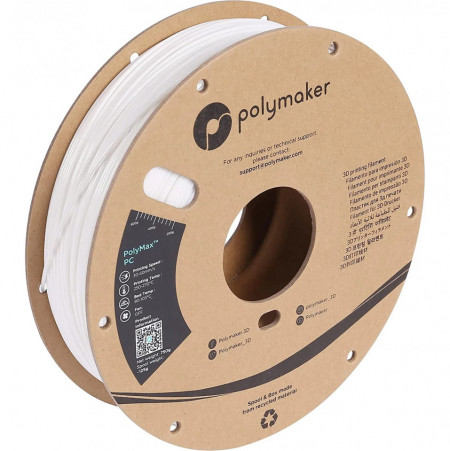 Filament Polymaker PolyMax Tough PC (fost PC-Max) True White (alb) 750g