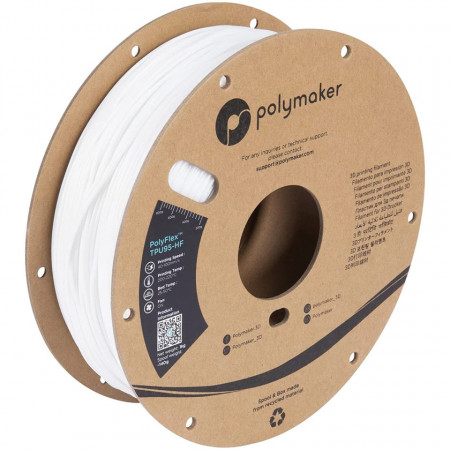 Filament Polymaker PolyFlex TPU-95A HF - High Speed White (alb) 1kg
