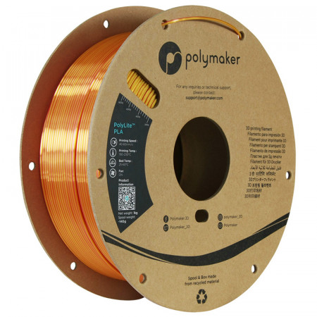 Filament 1.75 mm Polymaker PolyLite Dual Silk PLA Sunset Gold-Red (auriu-rosu) 1kg